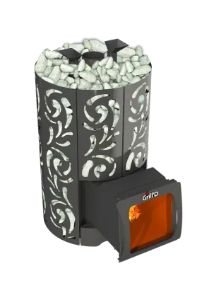 Фото Дровяная банная печь Grill'D Violet World Long Window Max в магазине Woodson