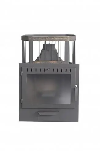 Фото Печь банная чугунная "Сибирь-24". Панорамная дверца (Сетка) в магазине Woodson Фото Печь банная чугунная "Сибирь-24". Панорамная дверца (Сетка) в магазине Woodson