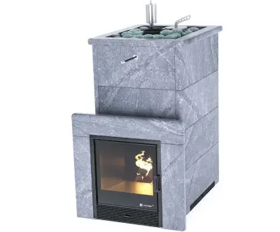 Фото Печь «Геленджик» в полноценном кожухе с открытым верхом Талькохлорит в магазине Woodson Фото Печь «Геленджик» в полноценном кожухе с открытым верхом Талькохлорит в магазине Woodson