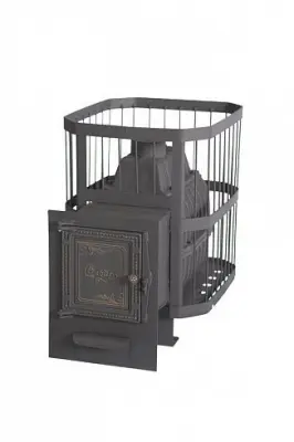 Фото Печь банная чугунная "Сибирь-24". Универсальная чугунная дверца (Сетка) в магазине Woodson Фото Печь банная чугунная "Сибирь-24". Универсальная чугунная дверца (Сетка) в магазине Woodson