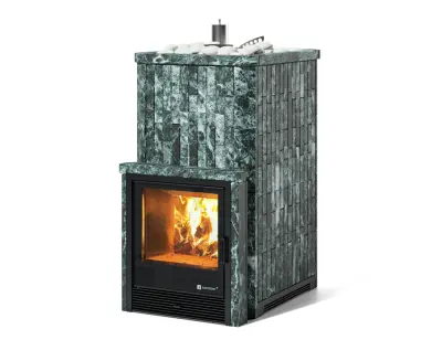 Фото Печь Изистим Южная 22 с топкой из парной  - Камень Змеевик в магазине Woodson Фото Печь Изистим Южная 22 с топкой из парной  - Камень Змеевик в магазине Woodson
