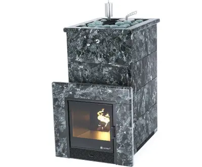 Фото Печь «Геленджик» в полноценном кожухе с открытым верхом Пироксенит в магазине Woodson Фото Печь «Геленджик» в полноценном кожухе с открытым верхом Пироксенит в магазине Woodson