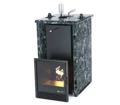 Фото Печь «Сочи» в трехстороннем кожухе Пироксенит в магазине Woodson Фото Печь «Сочи» в трехстороннем кожухе Пироксенит в магазине Woodson