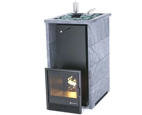 Фото Печь «Геленджик» М2 в полноценном кожухе с открытым верхом Талькохлорит в магазине Woodson Фото Печь «Геленджик» М2 в полноценном кожухе с открытым верхом Талькохлорит в магазине Woodson