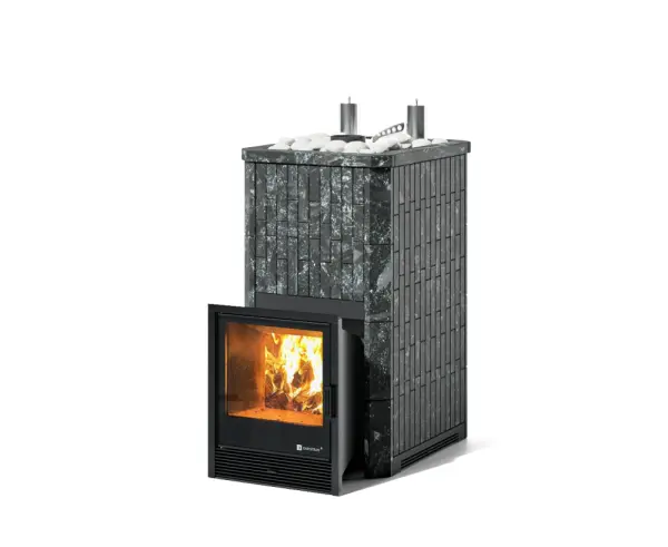 Фото Печь Сочи К в полноценном наборном кожухе Пироксенит  в магазине Woodson Фото Печь Сочи К в полноценном наборном кожухе Пироксенит  в магазине Woodson