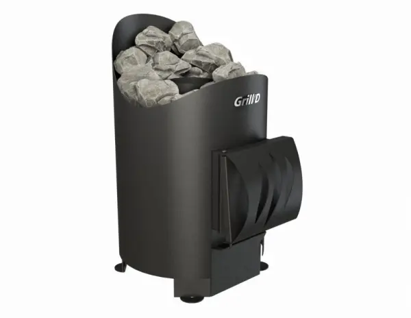 Фото Дровяная банная печь Grill'D Aurora Mini Short (дверца без стекла) в магазине Woodson