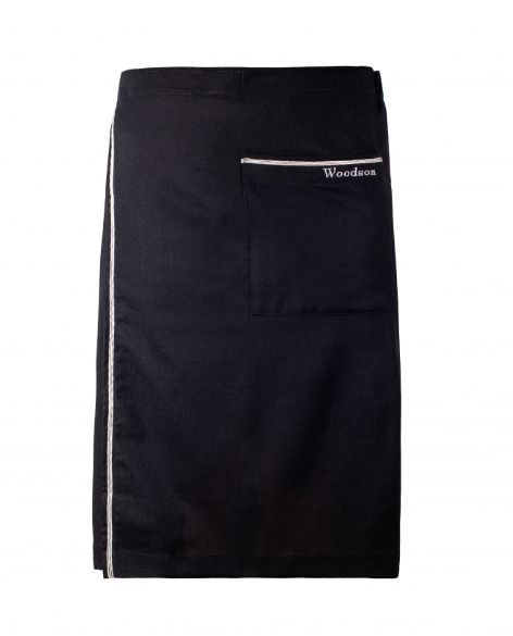 Килт мужской Woodson, чёрный лён с серой полосой (50-52)