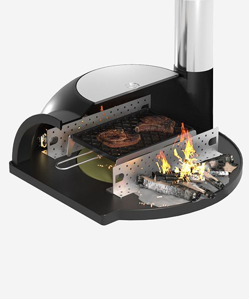 Садовая чугунная печь "Легенда Гарден" (с основанием из немецкого шамота) на подставке