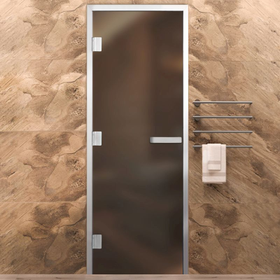 Дверь Хамам Элит 60G Бронза Matelux 1900*700 R, WC замок, без порога