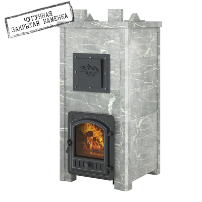 Фото Печь Эверест "Легкий пар Профи" каменка из чугуна, Талькохлорит, S-50 мм Б/В в магазине Woodson