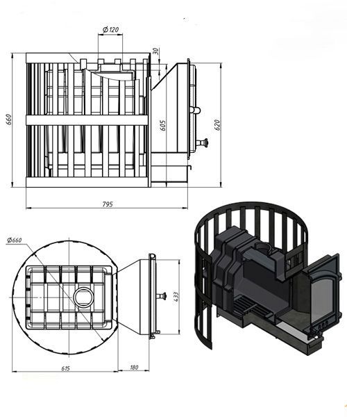 Фото Печь ВЕЗУВИЙ Легенда Ретро Ковка 24 (224) в магазине Woodson