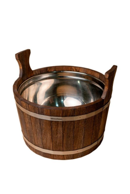 Шайка Woodson с нержавеющей вставкой, 17 л., дуб в темном