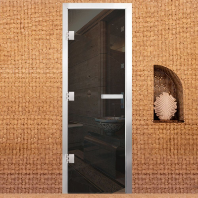 Дверь Хамам Престиж 60G Серая 1900*700 R, без порога