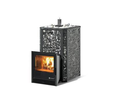 Фото Печь Изистим Ялта 25/2024 Хохлома черный  в магазине Woodson Фото Печь Изистим Ялта 25/2024 Хохлома черный  в магазине Woodson