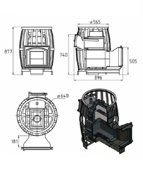 Фото Печь ВЕЗУВИЙ Легенда Русский пар Ковка 18 (270) в магазине Woodson