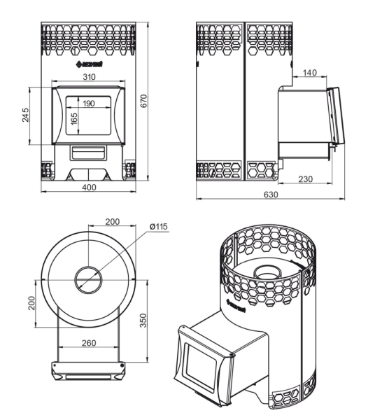 Фото Печь для бани Везувий "Чёрная Пчёлка С" в магазине Woodson