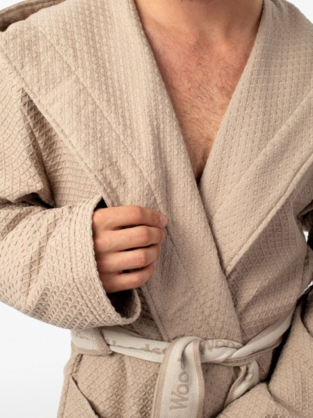 Халат вафельный Woodson, кремовый (46)