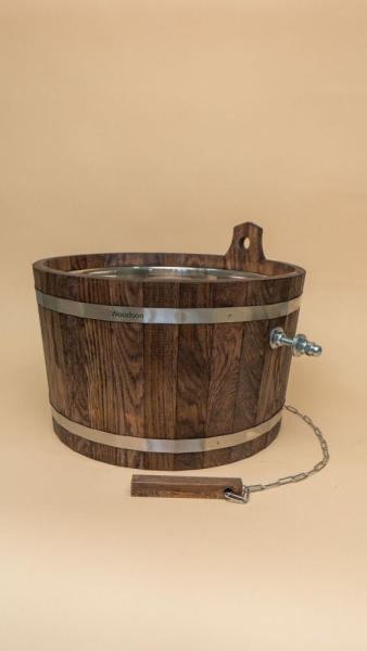 Обливное устройство Woodson с нержавеющей вставкой, 17 л., дуб в темном