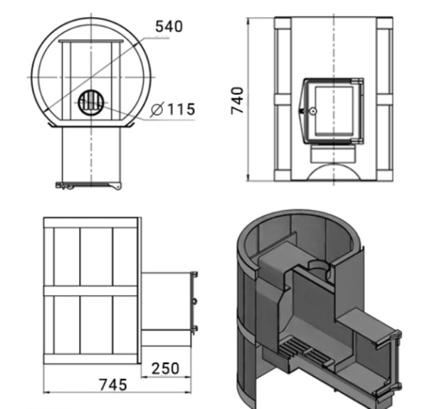 Фото Печь ВЕЗУВИЙ Лава 22 (220) в магазине Woodson Фото Печь ВЕЗУВИЙ Лава 22 (220) в магазине Woodson