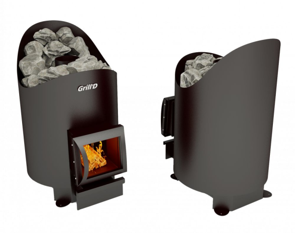 Фото Дровяная банная печь Grill'D Aurora 160 Short (дверца со стеклом) в магазине Woodson
