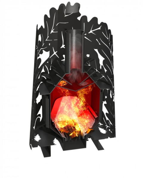 Фото Дровяная банная печь Grill'D Dubravo 180 Long (дверца со стеклом) в магазине Woodson