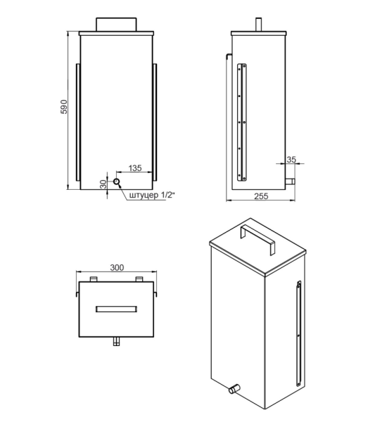 Фото Печь для бани ASTON 16 INOX стекло "АКВА " в магазине Woodson