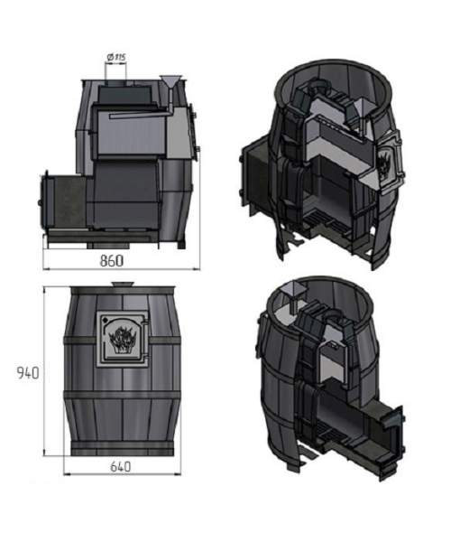 Фото Печь ВЕЗУВИЙ Легенда Русский пар 24 (240) в магазине Woodson