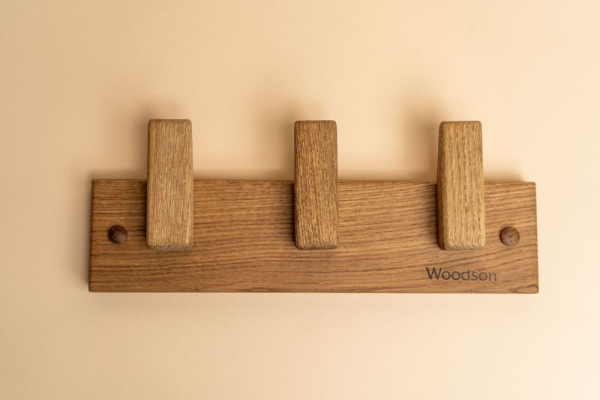 Вешалка Woodson D3, 3 крепления, дуб