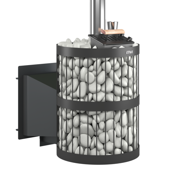 Фото Чугунная печь для бани ЭТНА Стандарт 18 (Панорама) "М" Закрытая каменка в магазине Woodson