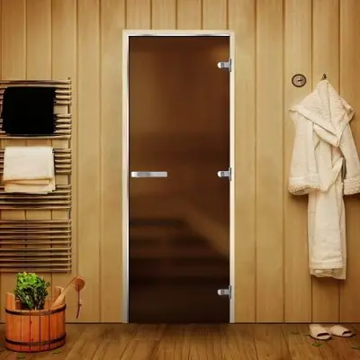 Дверь Сауна Люкс бронза MATELUX 2000*800, L, осина