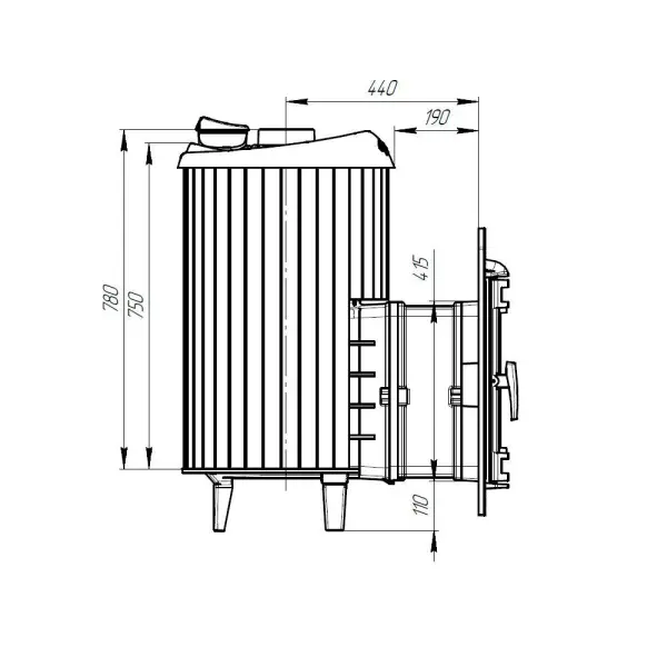 Фото Печь банная "Атмосфера XL" в ламелях "Окаменевшее дерево" наборный рисунок в магазине Woodson
